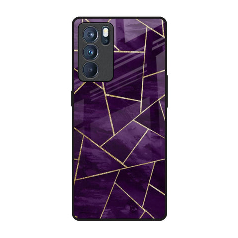 Geometric Purple Oppo Reno6 Pro Glass Back Cover Online