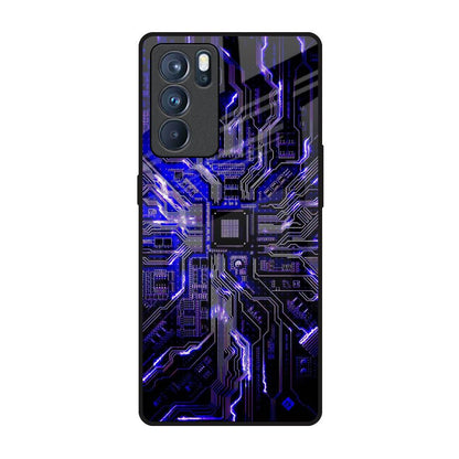 Techno Color Pattern Oppo Reno6 Pro Glass Back Cover Online
