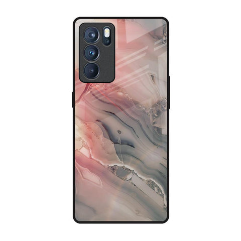 Pink And Grey Marble Oppo Reno6 Pro Glass Back Cover Online