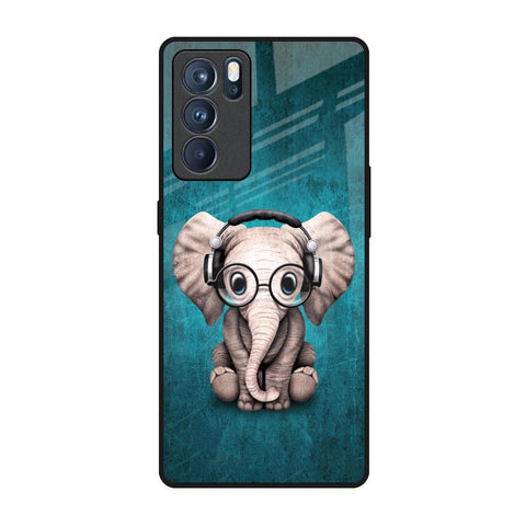 Adorable Baby Elephant Oppo Reno6 Pro Glass Back Cover Online