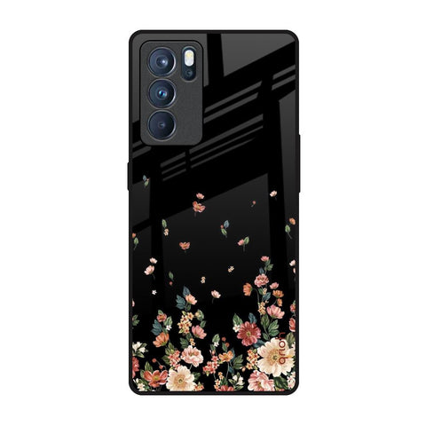 Floating Floral Print Oppo Reno6 Pro Glass Back Cover Online