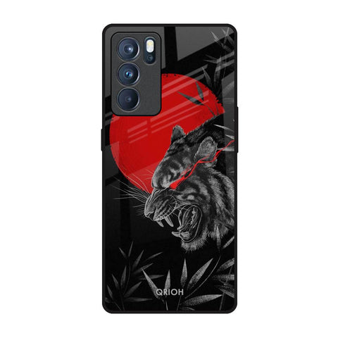 Red Moon Tiger Oppo Reno6 Pro Glass Back Cover Online