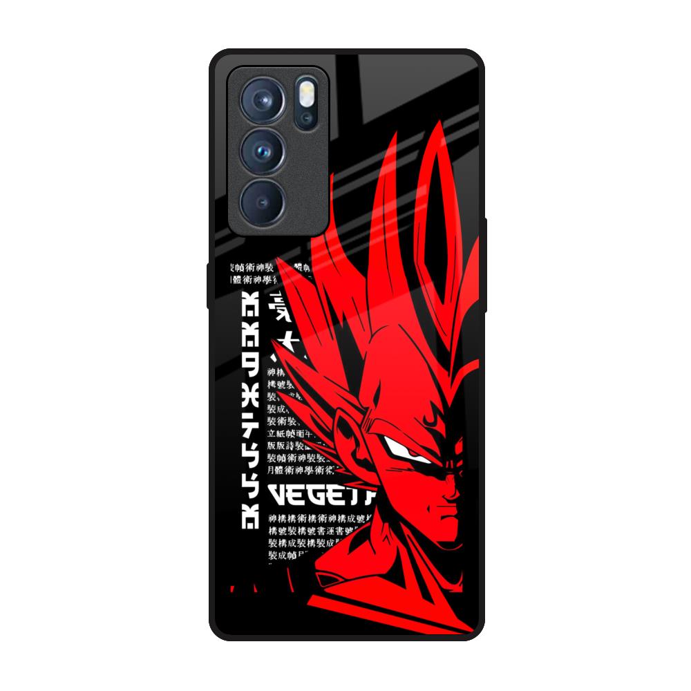 Red Vegeta Oppo Reno6 Pro Glass Back Cover Online