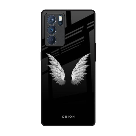 White Angel Wings Oppo Reno6 Pro Glass Back Cover Online