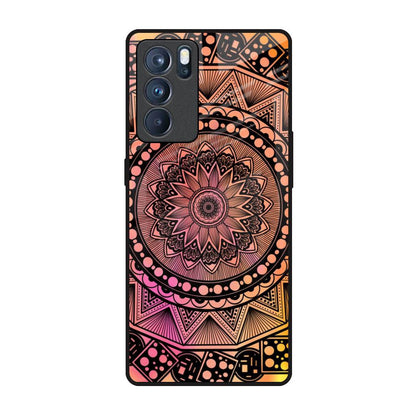 Floral Mandala Oppo Reno6 Pro Glass Back Cover Online