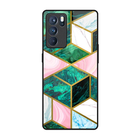 Seamless Green Marble Oppo Reno6 Pro Glass Back Cover Online