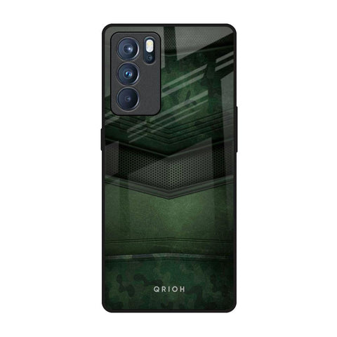 Green Leather Oppo Reno6 Pro Glass Back Cover Online