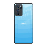 Wavy Blue Pattern Oppo Reno6 Pro Glass Back Cover Online