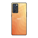 Orange Curve Pattern Oppo Reno6 Pro Glass Back Cover Online