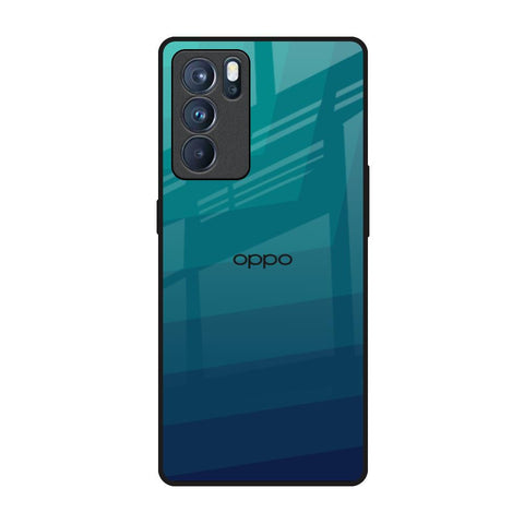 Green Triangle Pattern Oppo Reno6 Pro Glass Back Cover Online
