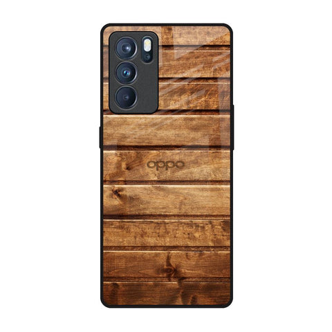 Wooden Planks Oppo Reno6 Pro Glass Back Cover Online