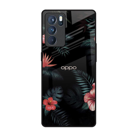 Tropical Art Flower Oppo Reno6 Pro Glass Back Cover Online