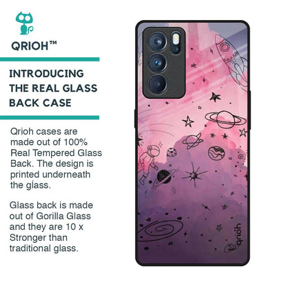 Space Doodles Glass Case for Oppo Reno6 Pro