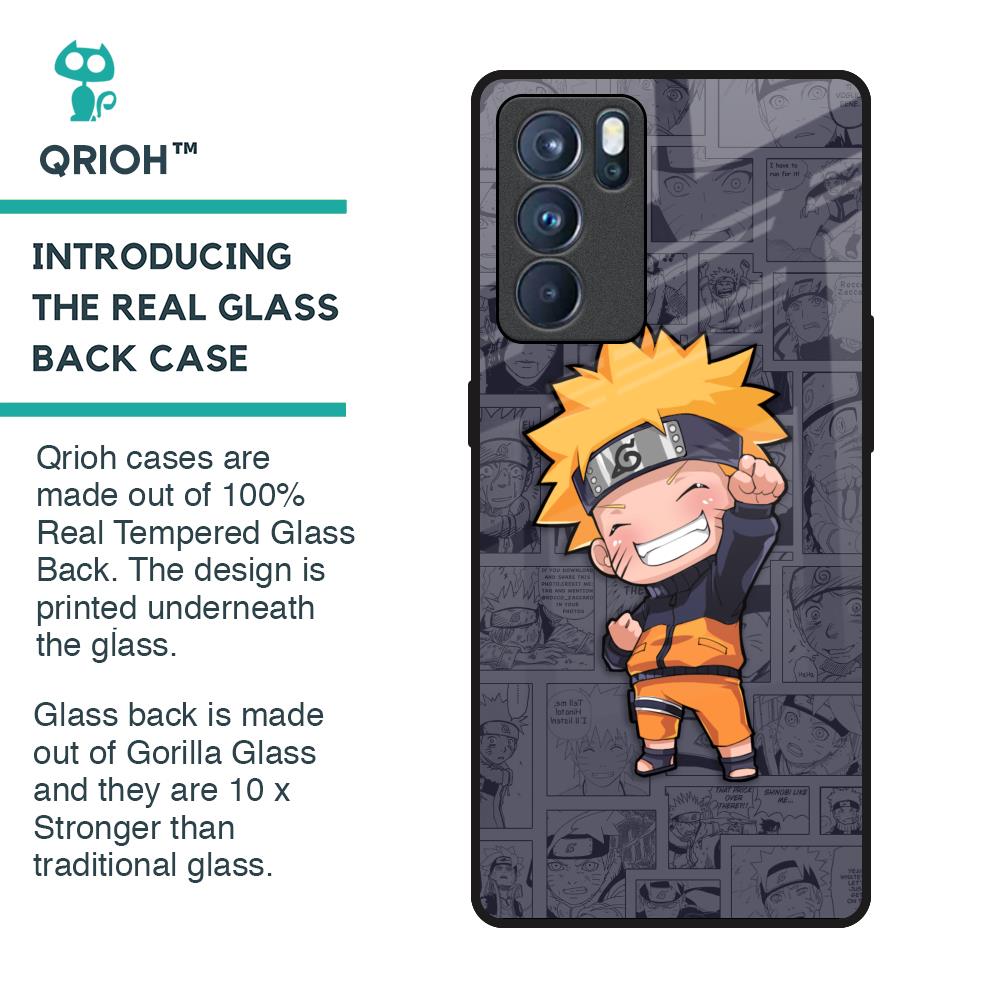 Orange Chubby Glass Case for Oppo Reno6 Pro