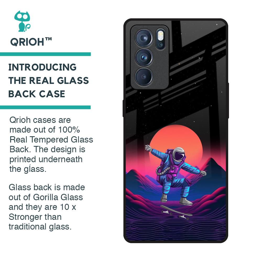 Retro Astronaut Glass Case for Oppo Reno6 Pro