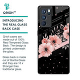 Floral Black Band Glass Case For Oppo Reno6 Pro