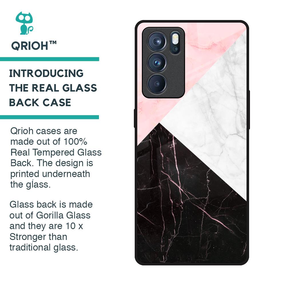 Marble Collage Art Glass Case For Oppo Reno6 Pro