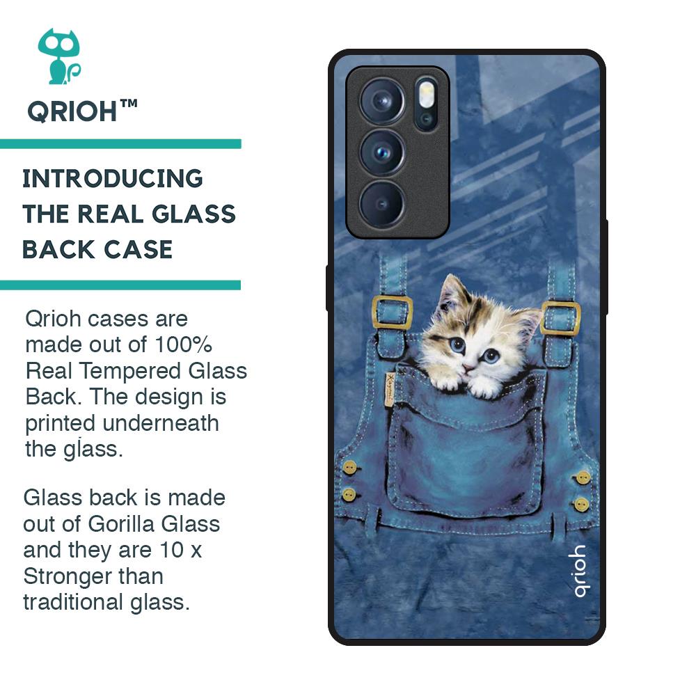 Kitty In Pocket Glass Case For Oppo Reno6 Pro
