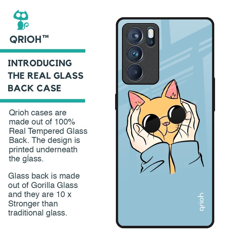 Adorable Cute Kitty Glass Case For Oppo Reno6 Pro