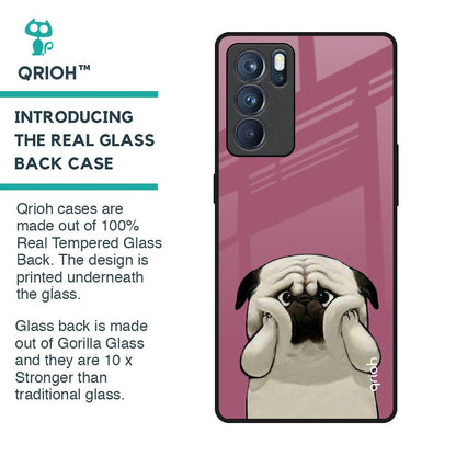 Funny Pug Face Glass Case For Oppo Reno6 Pro