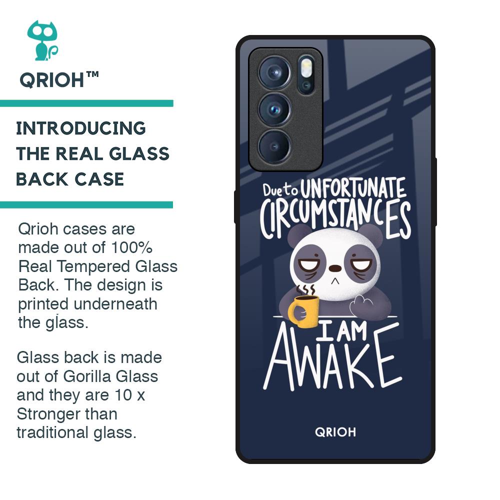 Struggling Panda Glass Case for Oppo Reno6 Pro