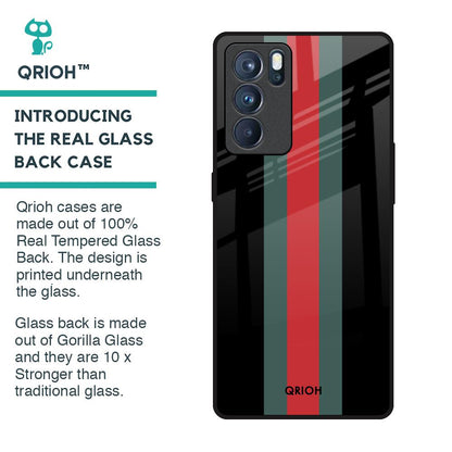 Vertical Stripes Glass Case for Oppo Reno6 Pro
