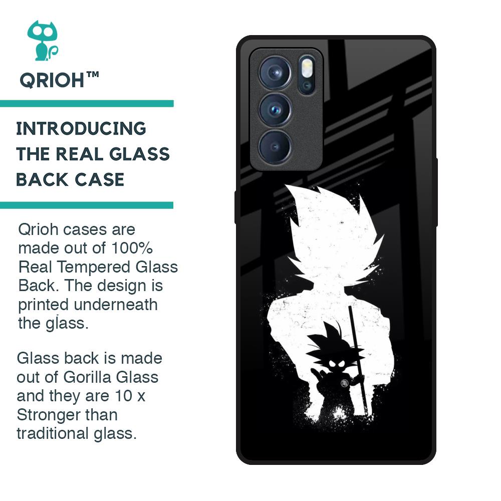 Monochrome Goku Glass Case for Oppo Reno6 Pro