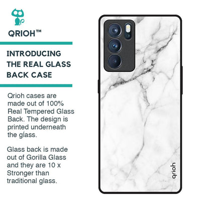 Modern White Marble Glass Case for Oppo Reno6 Pro