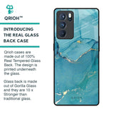 Blue Golden Glitter Glass Case for Oppo Reno6 Pro