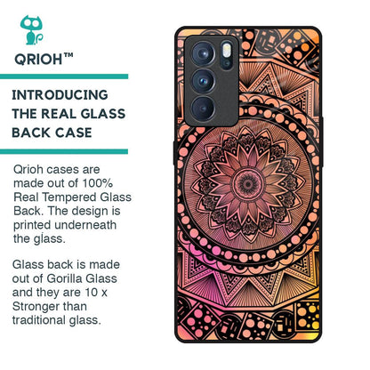 Floral Mandala Glass Case for Oppo Reno6 Pro