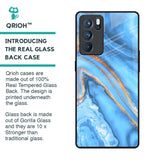 Vibrant Blue Marble Glass Case for Oppo Reno6 Pro