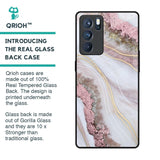 Pink & Gold Gllitter Marble Glass Case for Oppo Reno6 Pro