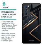 Sleek Golden & Navy Glass Case for Oppo Reno6 Pro
