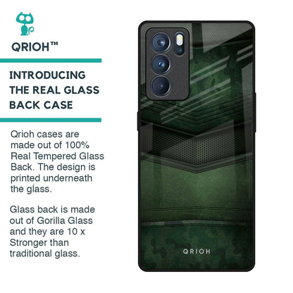 Green Leather Glass Case for Oppo Reno6 Pro