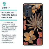 Lines Pattern Flowers Glass Case for Oppo Reno6 Pro