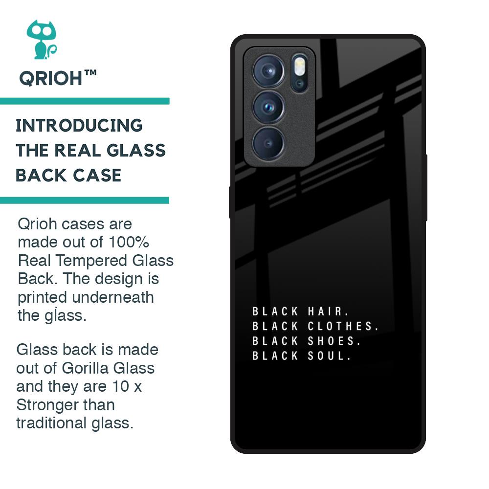 Black Soul Glass Case for Oppo Reno6 Pro