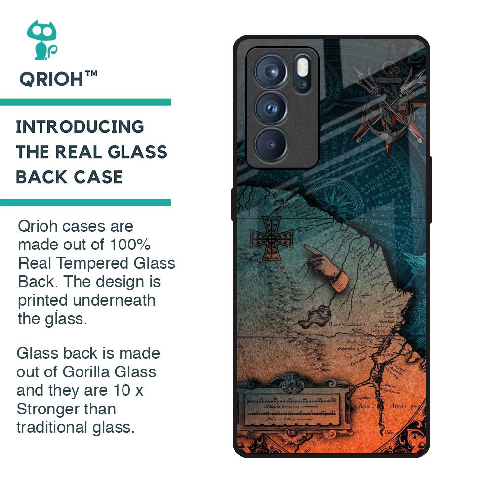 Geographical Map Glass Case for Oppo Reno6 Pro