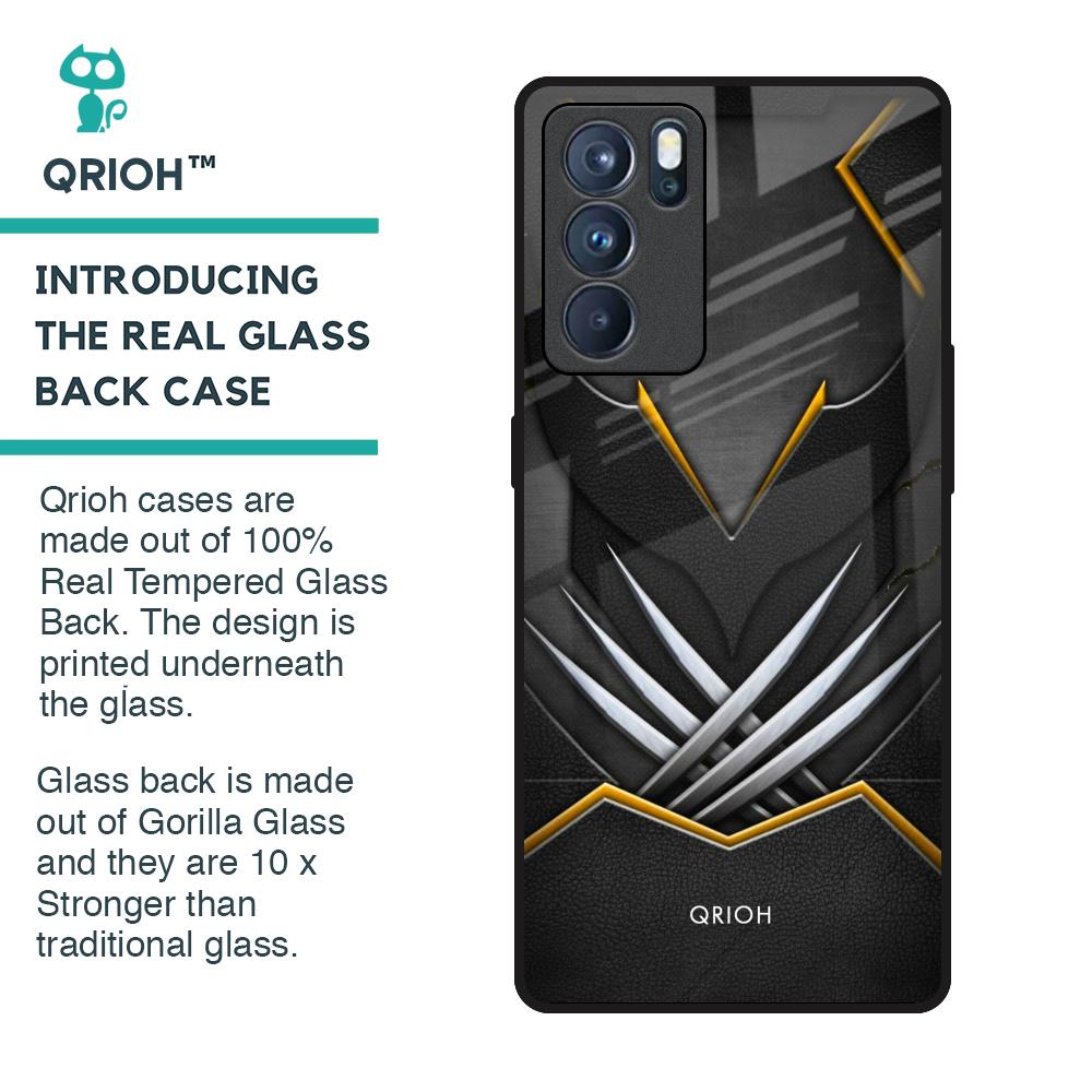 Black Warrior Glass Case for Oppo Reno6 Pro
