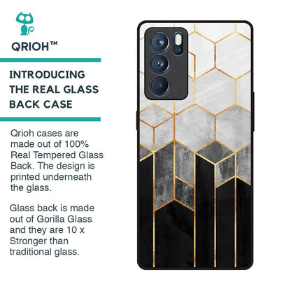 Tricolor Pattern Glass Case for Oppo Reno6 Pro