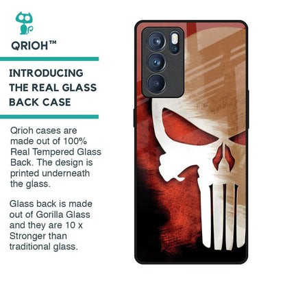 Red Skull Glass Case for Oppo Reno6 Pro