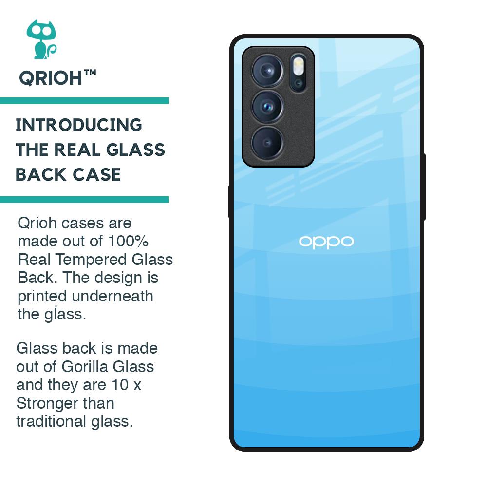 Wavy Blue Pattern Glass Case for Oppo Reno6 Pro