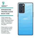 Wavy Blue Pattern Glass Case for Oppo Reno6 Pro