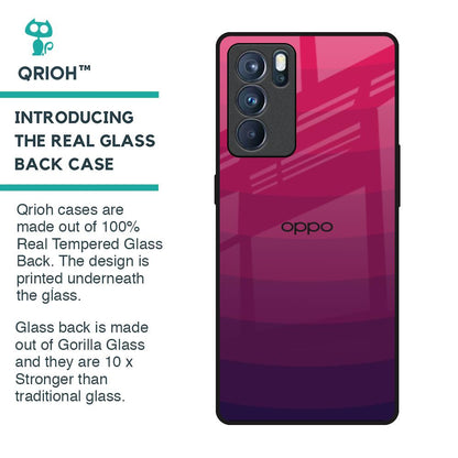 Wavy Pink Pattern Glass Case for Oppo Reno6 Pro