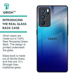 Blue Rhombus Pattern Glass Case for Oppo Reno6 Pro