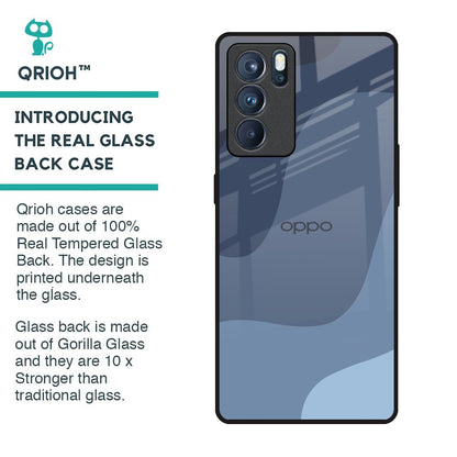 Navy Blue Ombre Glass Case for Oppo Reno6 Pro