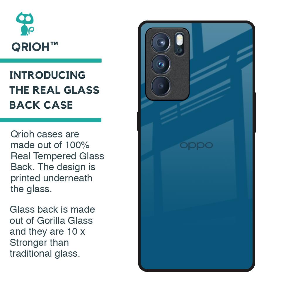 Cobalt Blue Glass Case for Oppo Reno6 Pro