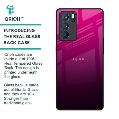 Purple Ombre Pattern Glass Case for Oppo Reno6 Pro