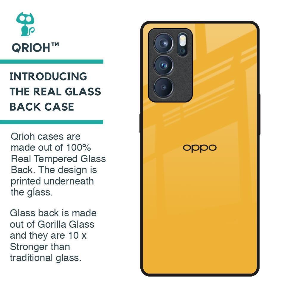Fluorescent Yellow Glass case for Oppo Reno6 Pro