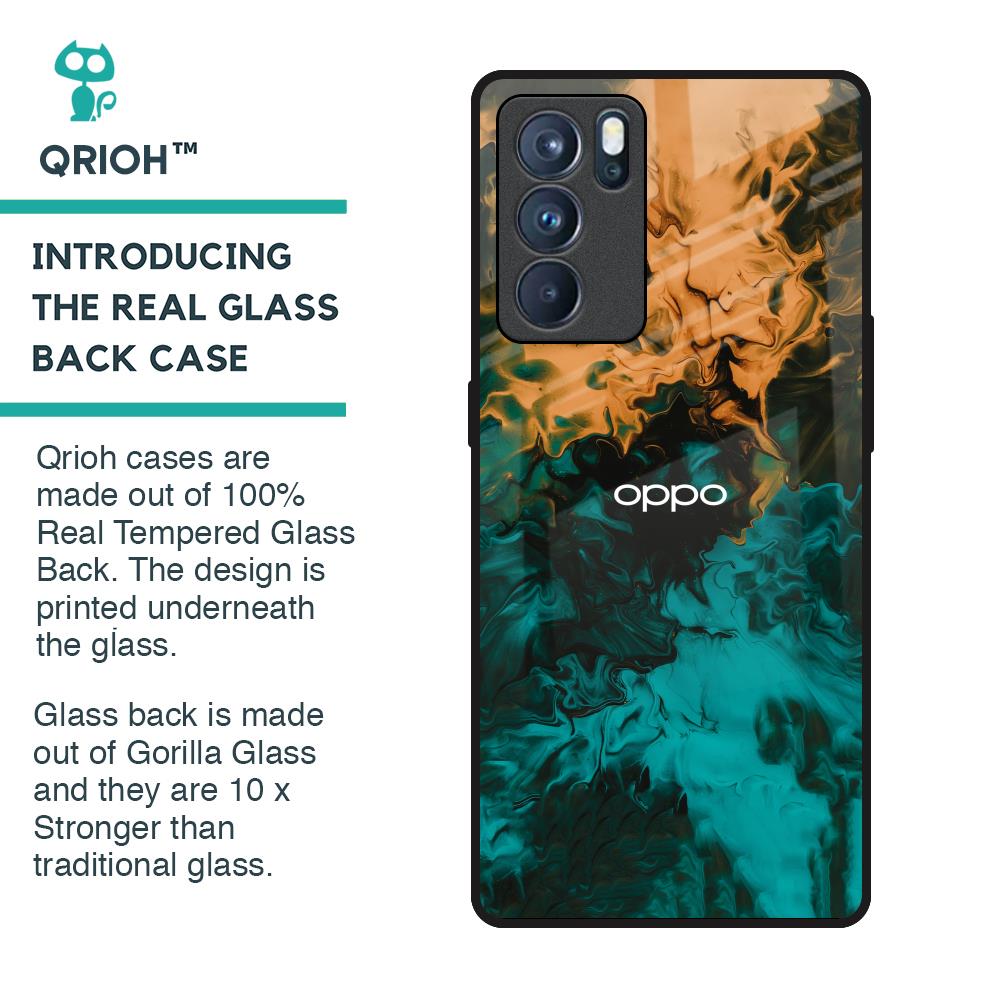 Watercolor Wave Glass Case for Oppo Reno6 Pro