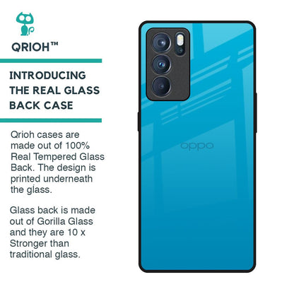 Blue Aqua Glass Case for Oppo Reno6 Pro
